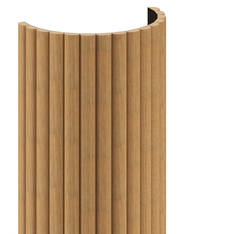 Mexen Ovalo 03 grooved flexible wall slats 280 x 36 cm, technical veneer, Classic Oak - S130-280-03-041