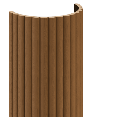 Mexen Ovalo 03 flexible grooved wall slats 280 x 36 cm, technical veneer, Natural Oak - S130-280-03-042