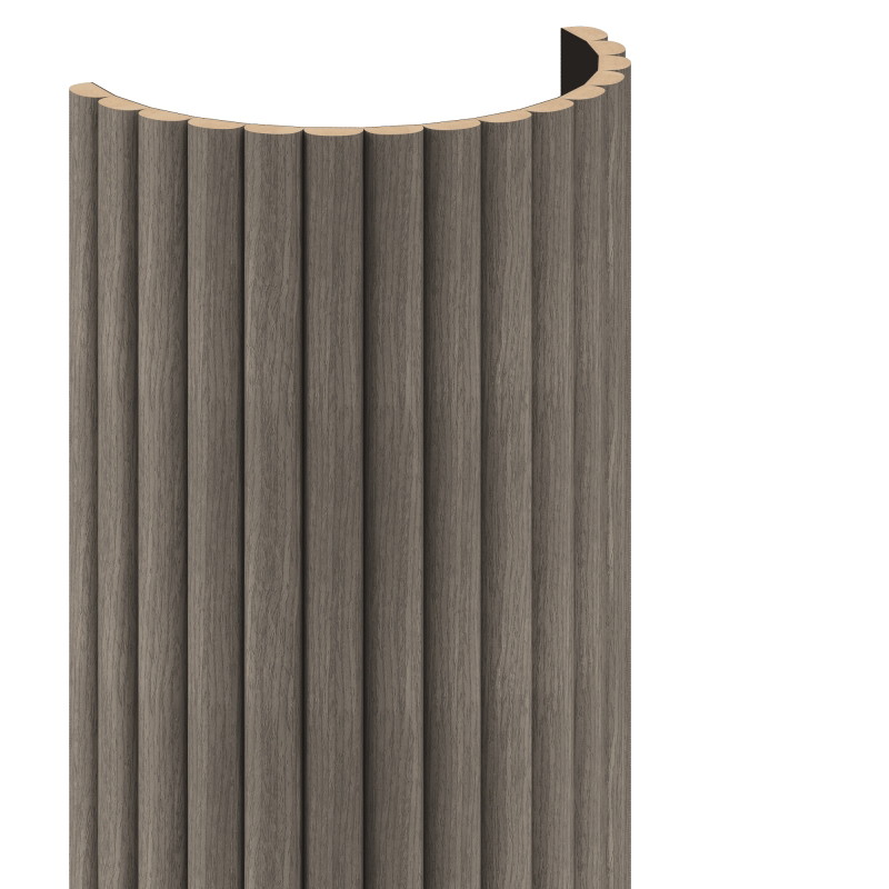Mexen Ovalo 03 flexible ribbed wall slats 280 x 36 cm, technical veneer, Gray Oak - S130-280-03-043