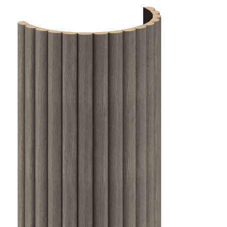 Mexen Ovalo 03 flexible ribbed wall slats 280 x 36 cm, technical veneer, Gray Oak - S130-280-03-043
