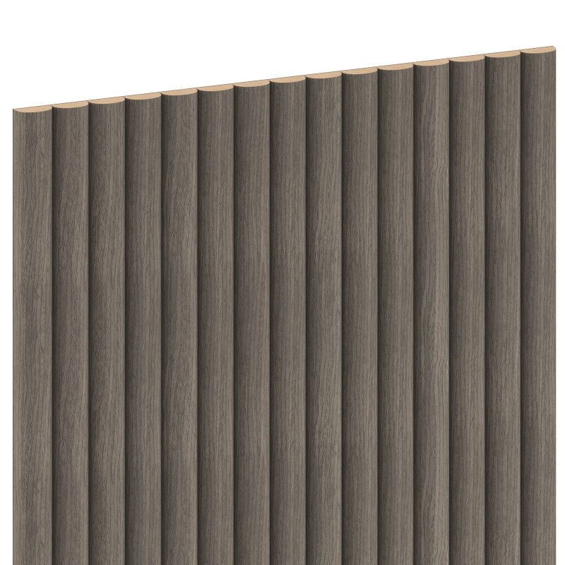 Mexen Ovalo 03 flexible ribbed wall slats 280 x 36 cm, technical veneer, Gray Oak - S130-280-03-043