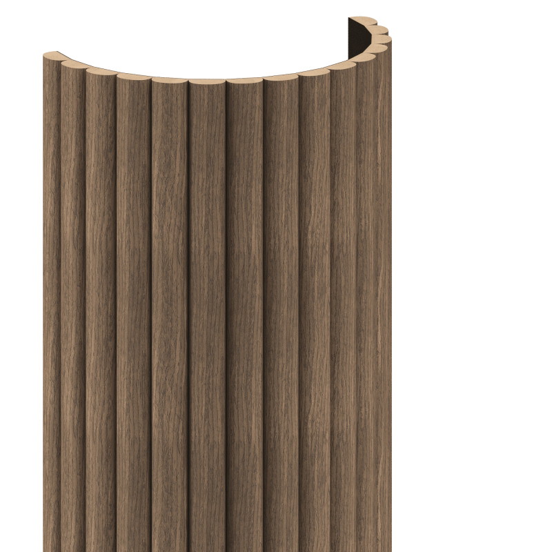 Mexen Ovalo 03 flexible grooved wall slats 280 x 36 cm, technical veneer, Dark Walnut - S130-280-03-044