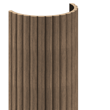 Mexen Ovalo 03 flexible grooved wall slats 280 x 36 cm, technical veneer, Dark Walnut - S130-280-03-044