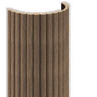 Mexen Ovalo 03 flexible grooved wall slats 280 x 36 cm, technical veneer, Dark Walnut - S130-280-03-044