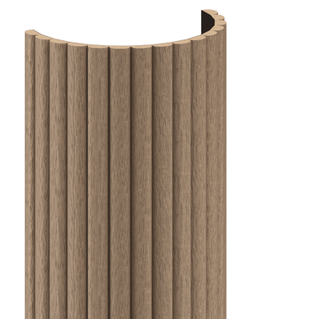 Mexen Ovalo 03 Flexible Grooved Wall Slats 280 x 36 cm, Technical Veneer, Light Walnut - S130-280-03-047
