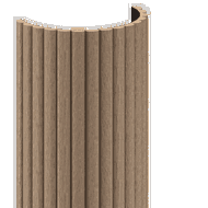 Mexen Ovalo 03 Flexible Grooved Wall Slats 280 x 36 cm, Technical Veneer, Light Walnut - S130-280-03-047