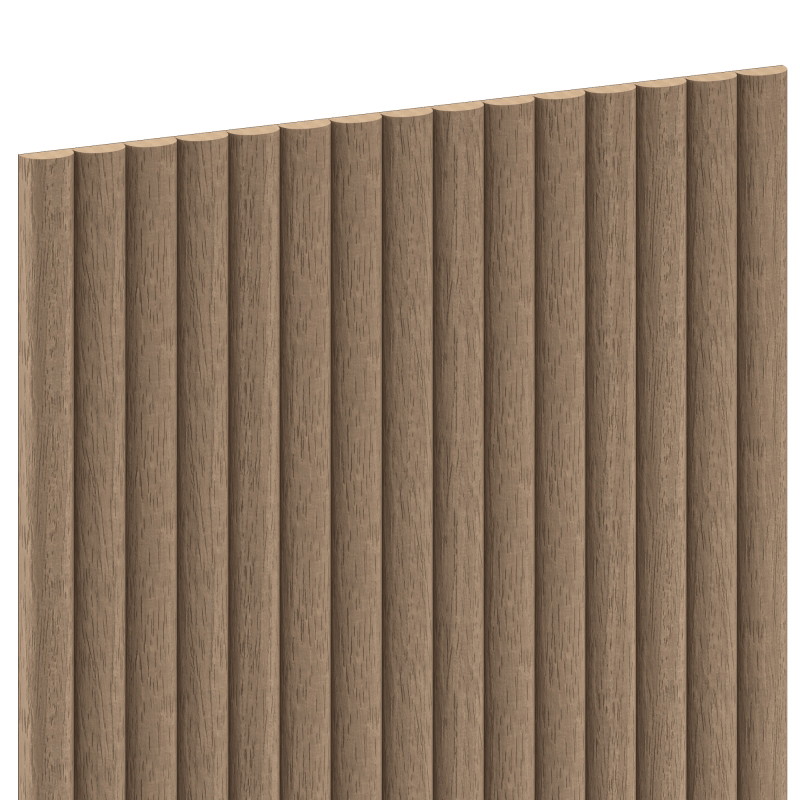 Mexen Ovalo 03 Flexible Grooved Wall Slats 280 x 36 cm, Technical Veneer, Light Walnut - S130-280-03-047