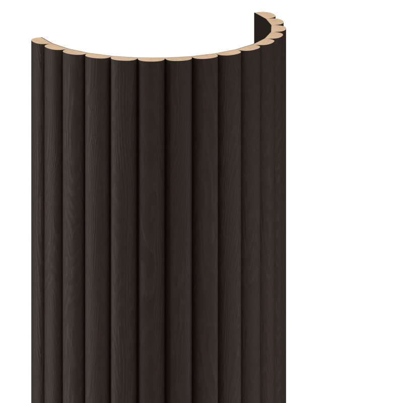 Mexen Ovalo 03 flexible grooved wall slats 280 x 36 cm, technical veneer, Black Oak - S130-280-03-046