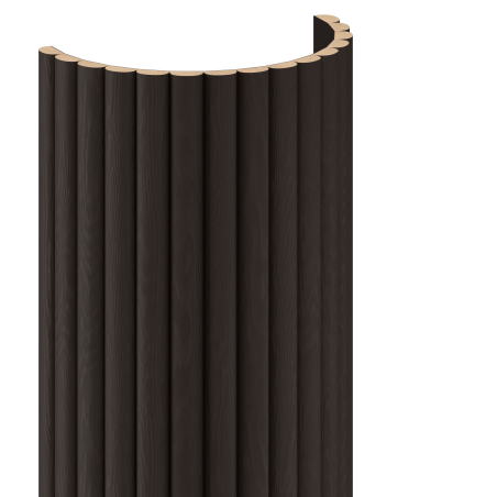 Mexen Ovalo 03 flexible grooved wall slats 280 x 36 cm, technical veneer, Black Oak - S130-280-03-046