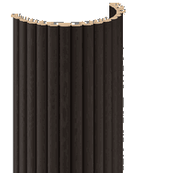 Mexen Ovalo 03 flexible grooved wall slats 280 x 36 cm, technical veneer, Black Oak - S130-280-03-046
