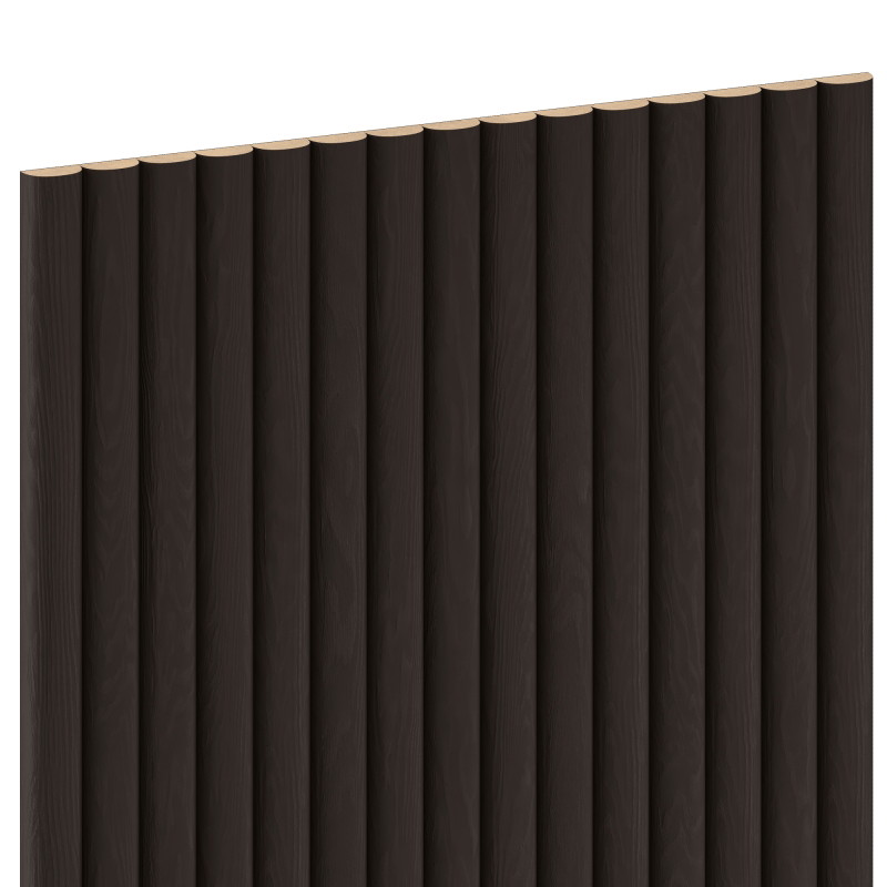 Mexen Ovalo 03 flexible grooved wall slats 280 x 36 cm, technical veneer, Black Oak - S130-280-03-046