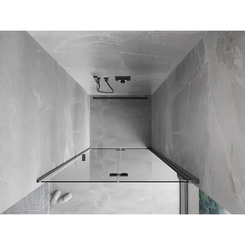 Mexen Mist-F folding right shower door 110 cm, transparent, gun metal - 8A6-110-000-95-00-P