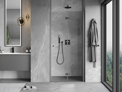 Mexen Mist-F folding shower door right 120 cm, transparent, gun metal - 8A6-120-000-95-00-P