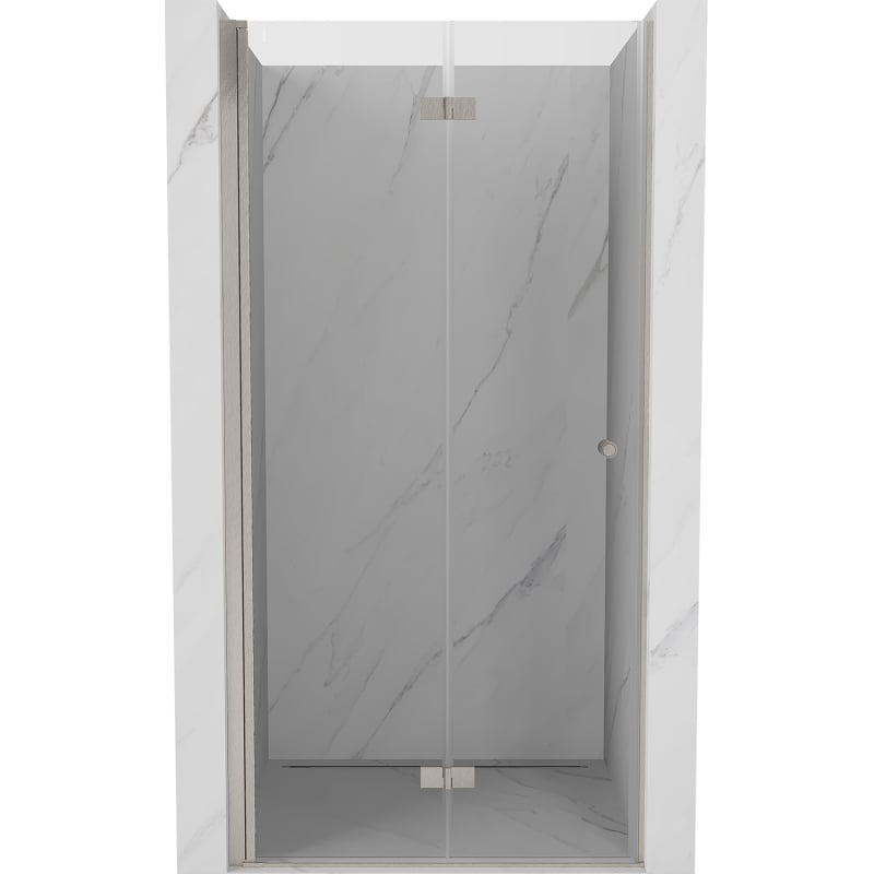Mexen Mist-F left folding shower door 60 cm, transparent, brushed nickel - 8A6-060-000-97-00-L