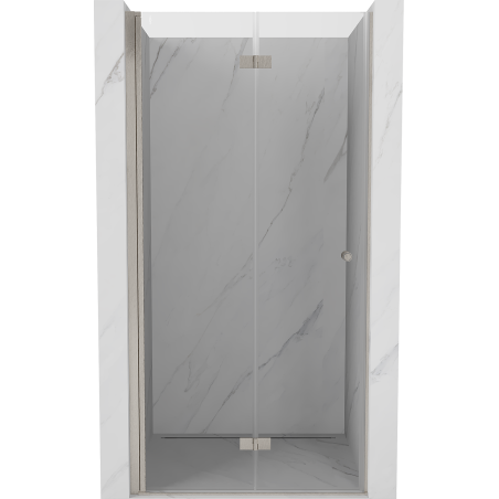 Mexen Mist-F folding shower door left 65 cm, transparent, brushed nickel - 8A6-065-000-97-00-L