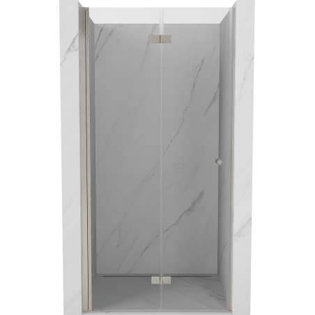 Mexen Mist-F left folding shower door 105 cm, transparent, brushed nickel - 8A6-105-000-97-00-L