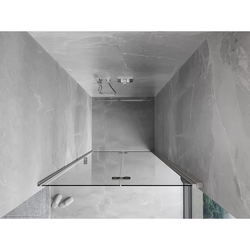 Mexen Mist-F folding shower door right 65 cm, transparent, brushed nickel - 8A6-065-000-97-00-P