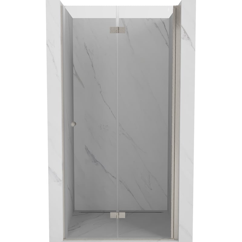 Mexen Mist-F folding shower door right 75 cm, transparent, brushed nickel - 8A6-075-000-97-00-P
