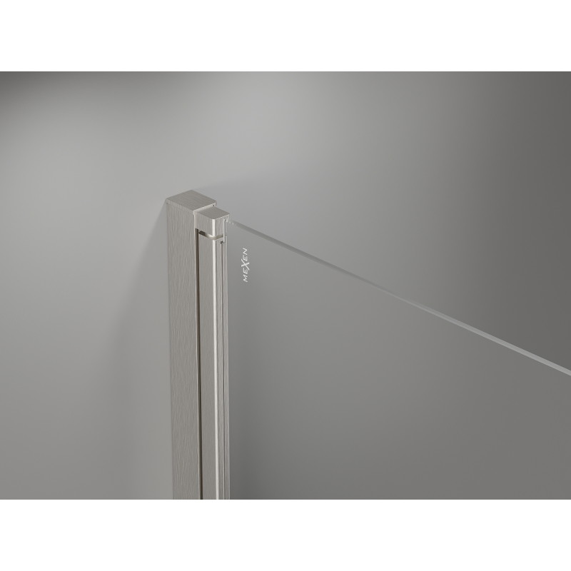 Mexen Mist-F folding shower door, right side 90 cm, transparent, brushed nickel - 8A6-090-000-97-00-P