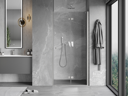 Mexen Mist-F folding shower door right 115 cm, transparent, brushed nickel - 8A6-115-000-97-00-P