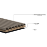 Mexen Ovalo 02 grooved flexible wall slats 280 x 36 cm, technical veneer, Mocca Oak - S130-280-02-045