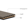 Mexen Ovalo 03 flexible grooved wall slats 280 x 36 cm, technical veneer, Dark Walnut - S130-280-03-044