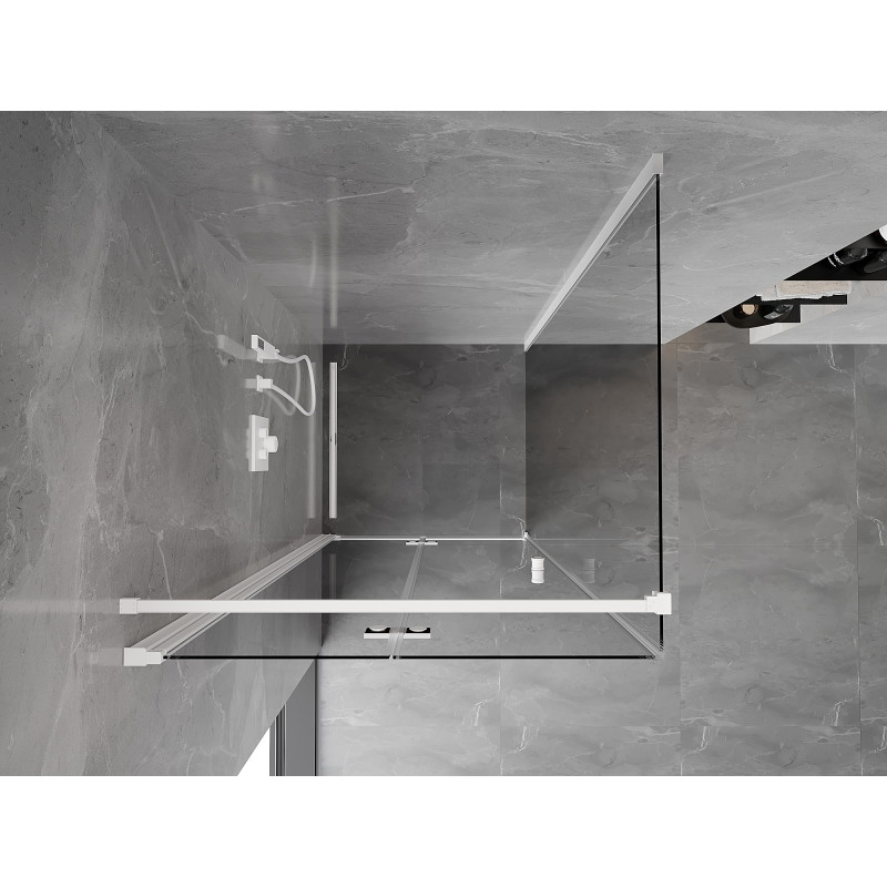 Mexen Mist-F folding shower cabin left 70 x 70 cm, transparent, white - 8A6T-070-070-20-00-L