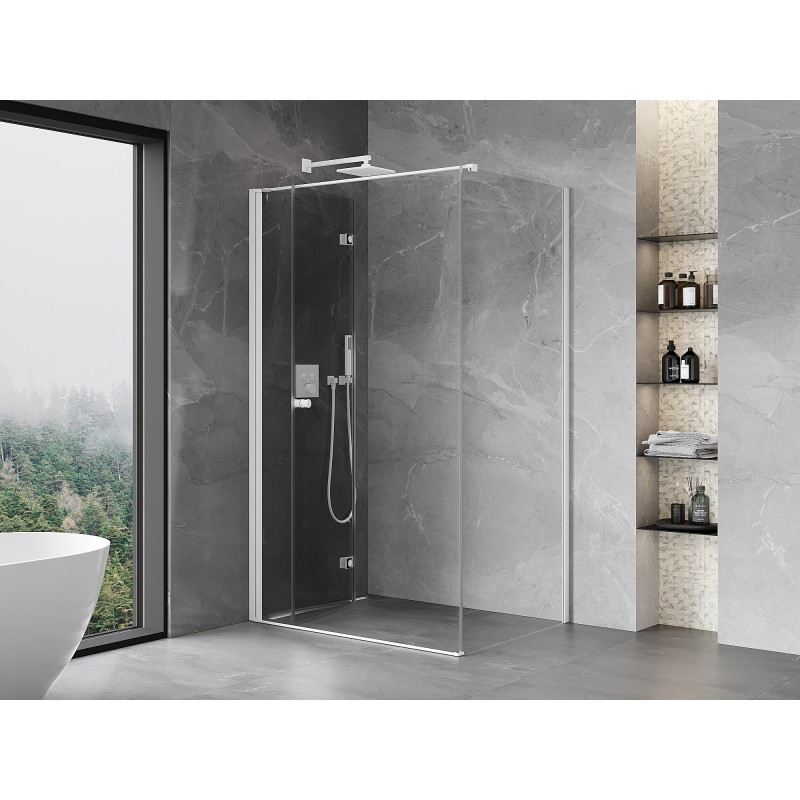 Mexen Mist-F folding shower enclosure left 75 x 70 cm, transparent, white - 8A6T-075-070-20-00-L