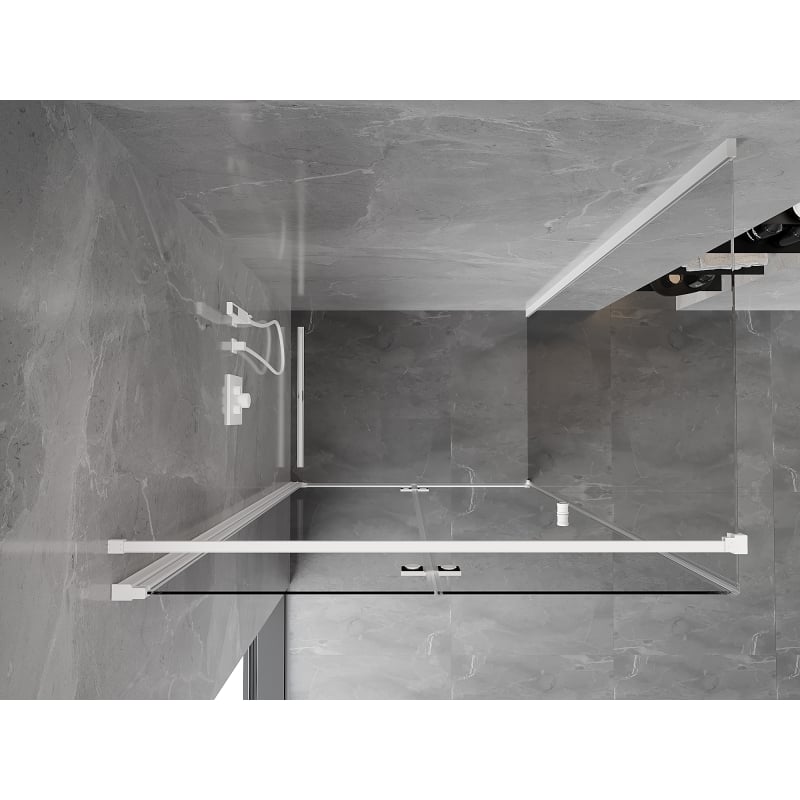Mexen Mist-F folding shower cabin left 85 x 80 cm, transparent, white - 8A6T-085-080-20-00-L