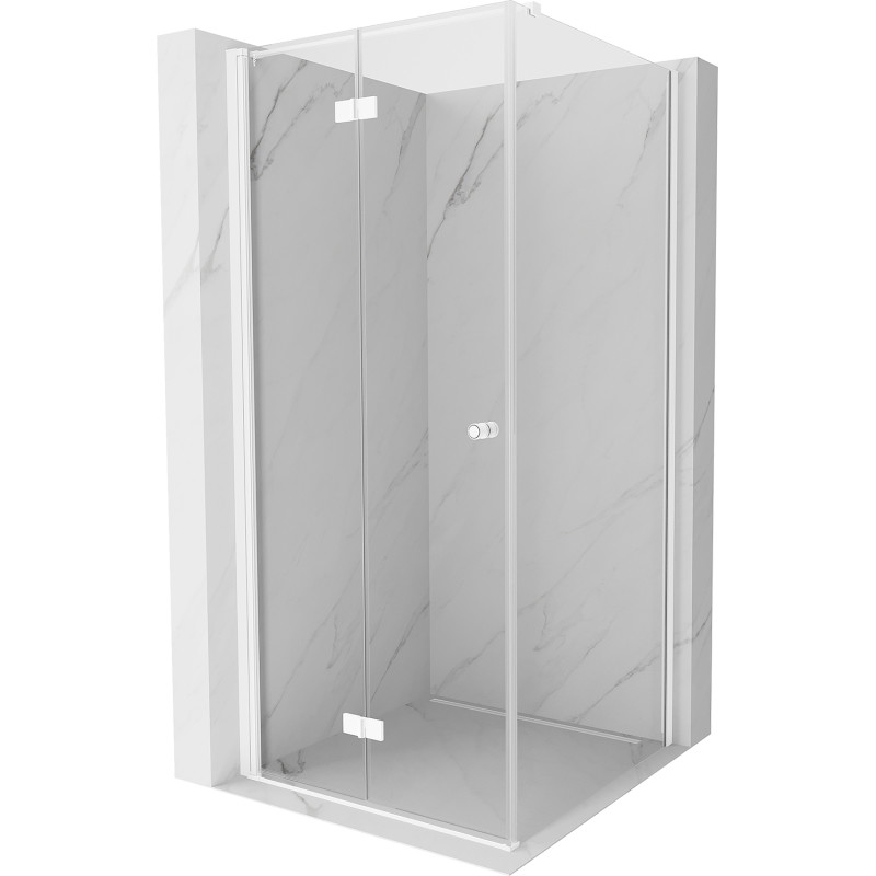 Mexen Mist-F folding shower cabin left 85 x 85 cm, transparent, white - 8A6T-085-085-20-00-L