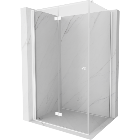 Mexen Mist-F folding shower cabin left 115 x 85 cm, transparent, white - 8A6T-115-085-20-00-L