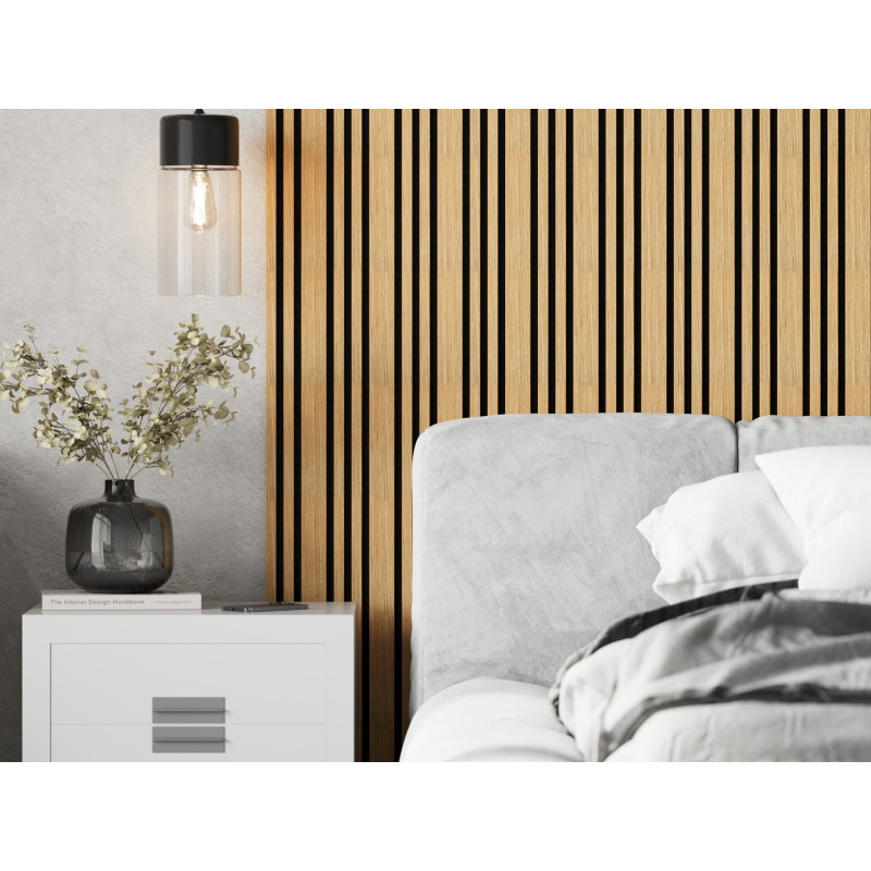 Mexen Lam-F Slim 01 acoustic wall slats 280 x 36.5 cm, 9 mm felt, technical veneer, Oak Classic - S107-280-01-041