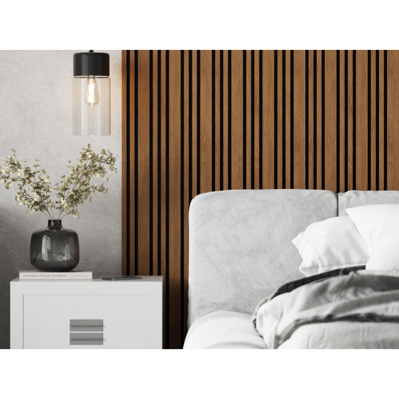 Mexen Lam-F Slim 01 acoustic wall slats 280 x 36.5 cm, felt 9 mm, technical veneer, Natural Oak - S107-280-01-042