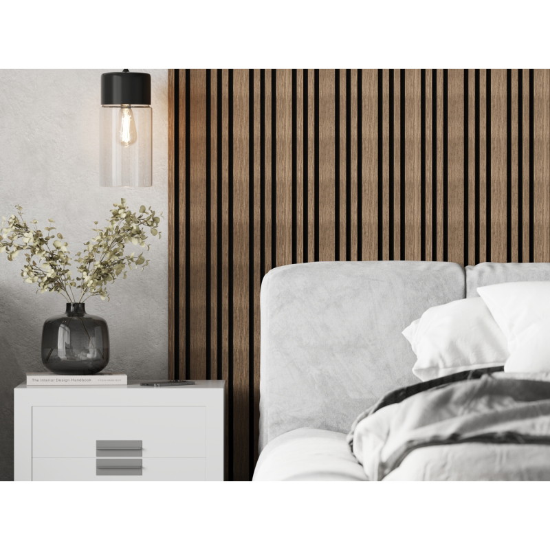 Mexen Lam-F Slim 01 acoustic wall slats 280 x 36.5 cm, felt 9 mm, technical veneer, Dark Walnut - S107-280-01-044
