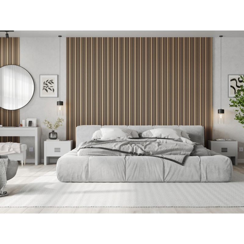 Mexen Lam-F Slim 01 Acoustic Wall Panels 280 x 36.5 cm, 9 mm Felt, Technical Veneer, Light Walnut - S107-280-01-047