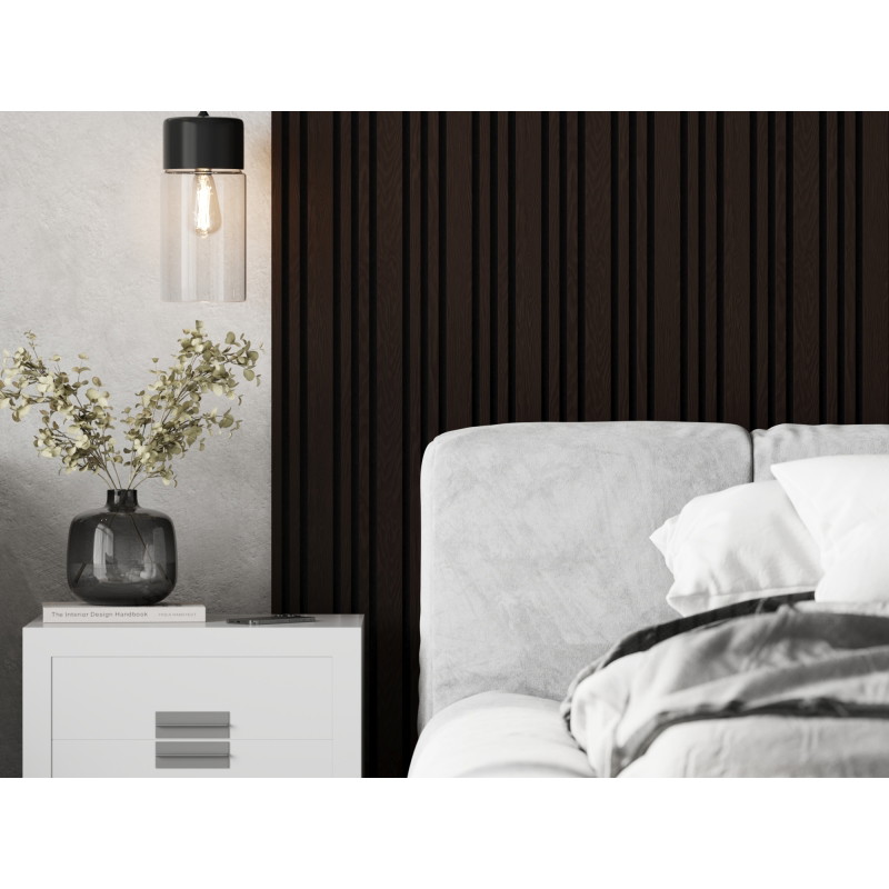 Mexen Lam-F Slim 01 acoustic wall slats 280 x 36.5 cm, 9 mm felt, technical veneer, Black Oak - S107-280-01-046