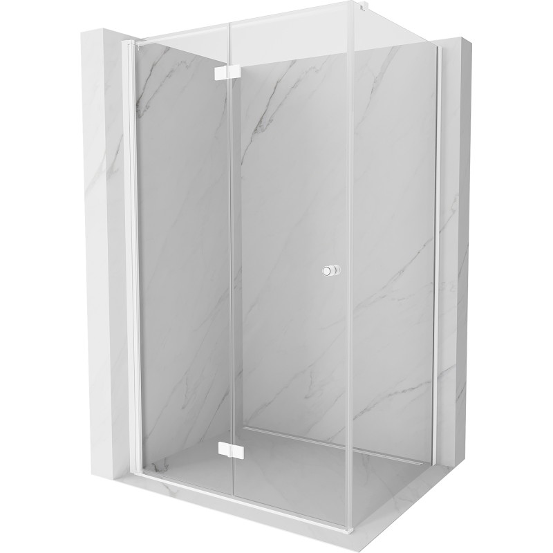 Mexen Mist-F folding shower enclosure left 120 x 90 cm, transparent, white - 8A6T-120-090-20-00-L