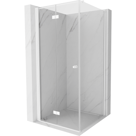 Mexen Mist-F folding shower cabin left 100 x 100 cm, transparent, white - 8A6T-100-100-20-00-L