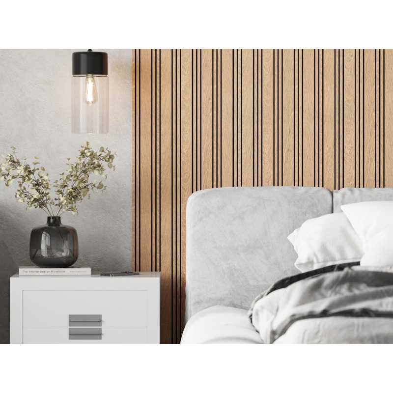 Mexen Lam-F Nano 01 acoustic wall slats 280 x 32.4 cm, 9 mm felt, technical veneer, Bleached Oak - S108-280-01-040