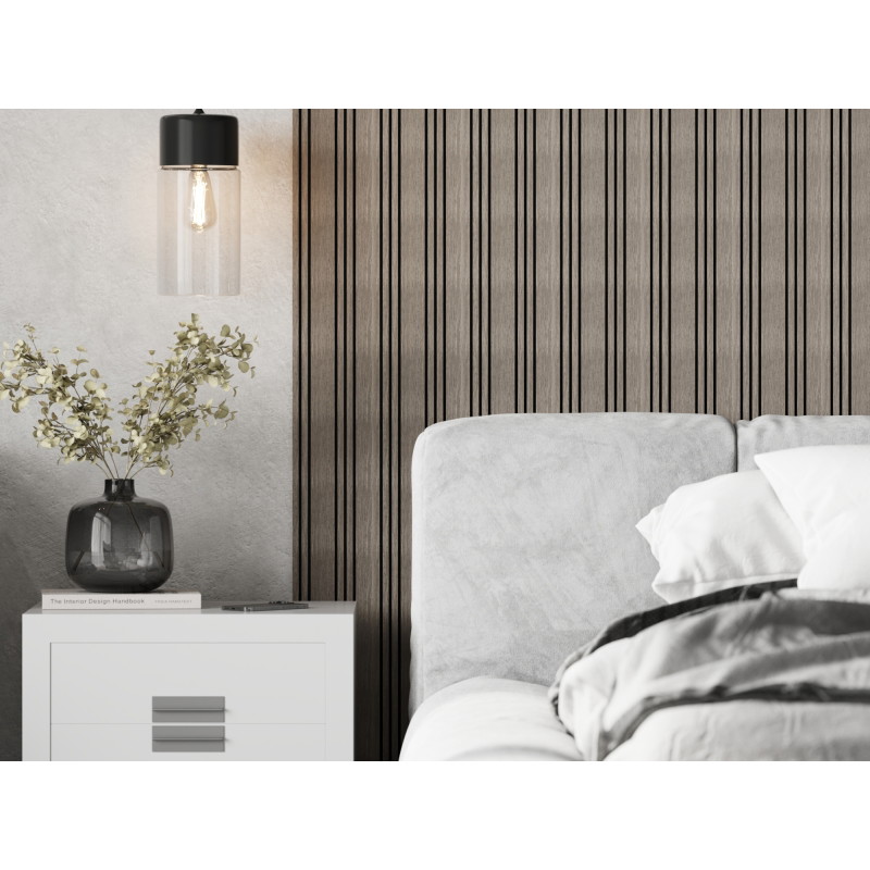Mexen Lam-F Nano 01 acoustic wall slats 280 x 32.4 cm, 9 mm felt, technical veneer, Gray Oak - S108-280-01-043