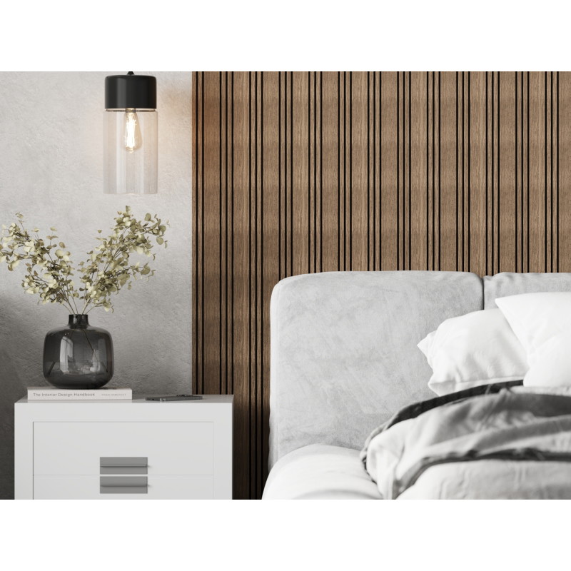 Mexen Lam-F Nano 01 acoustic wall slats 280 x 32.4 cm, 9 mm felt, technical veneer, Dark Walnut - S108-280-01-044