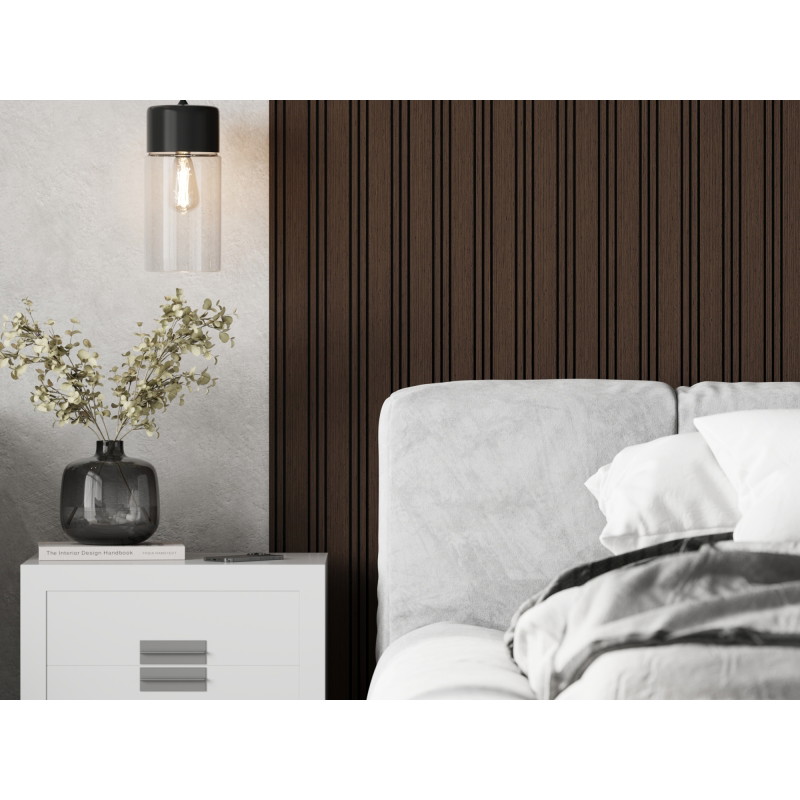 Mexen Lam-F Nano 01 acoustic wall slats 280 x 32.4 cm, 9 mm felt, technical veneer, Mocca Oak - S108-280-01-045