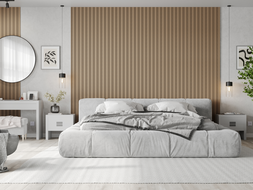 Mexen Lam-F Nano 01 Acoustic Wall Slats 280 x 32.4 cm, 9 mm Felt, Technical Veneer, Light Walnut - S108-280-01-047