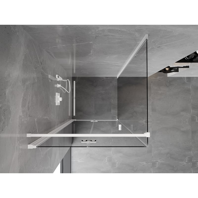 Mexen Mist-F folding shower enclosure left 110 x 110 cm, transparent, white - 8A6T-110-110-20-00-L