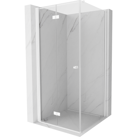Mexen Mist-F folding shower enclosure left 110 x 110 cm, transparent, white - 8A6T-110-110-20-00-L