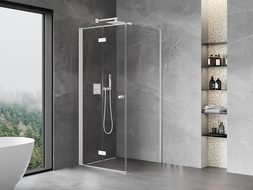 Mexen Mist-F foldable shower enclosure left 120 x 120 cm, transparent, white - 8A6T-120-120-20-00-L