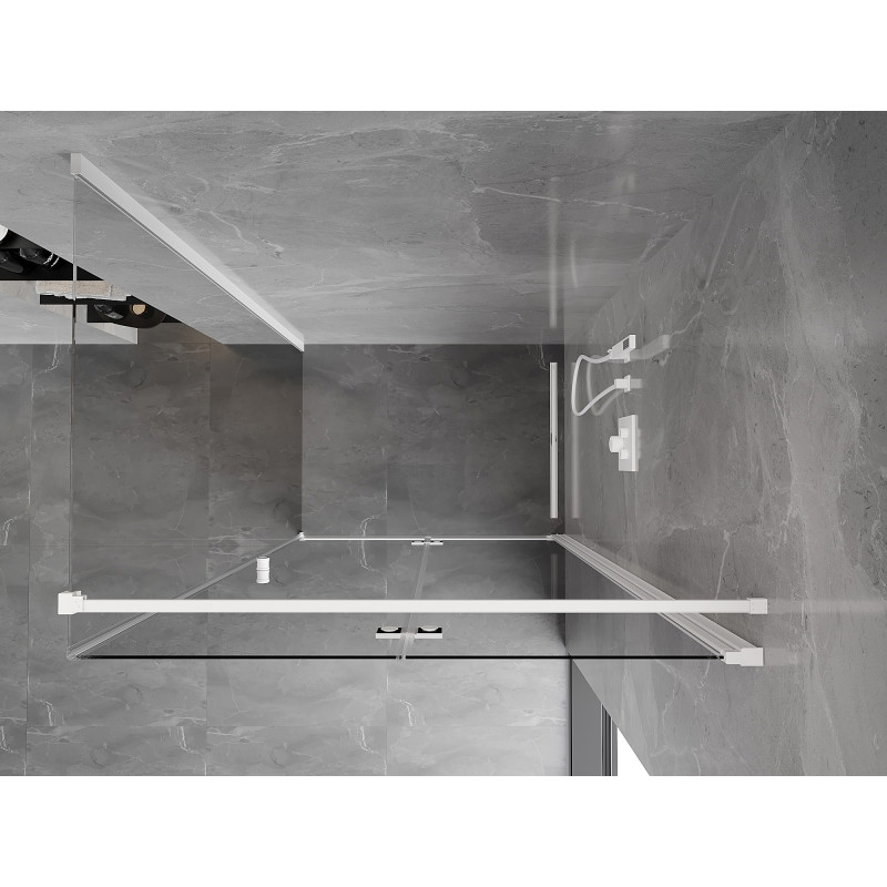 Mexen Mist-F folding shower enclosure right 80 x 70 cm, transparent, white - 8A6T-080-070-20-00-P