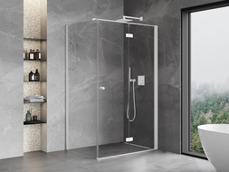 Mexen Mist-F folding shower enclosure right 100 x 70 cm, transparent, white - 8A6T-100-070-20-00-P