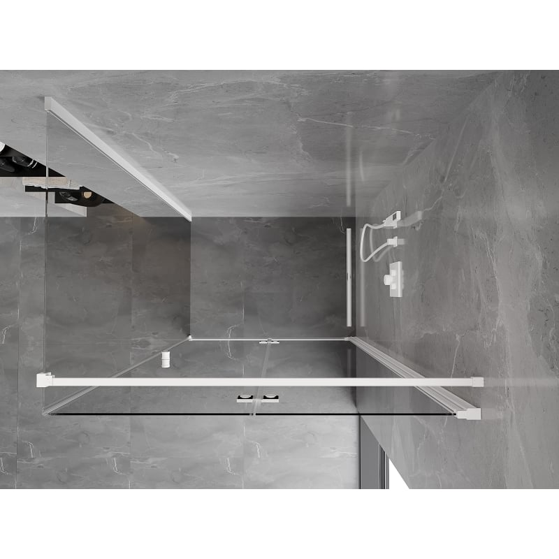 Mexen Mist-F folding shower enclosure right 110 x 75 cm, transparent, white - 8A6T-110-075-20-00-P