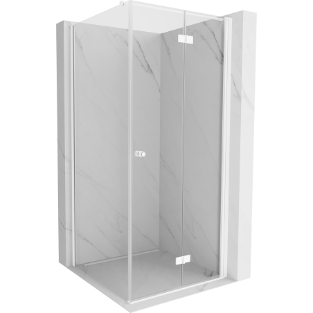 Mexen Mist-F folding shower cabin right 90 x 90 cm, transparent, white - 8A6T-090-090-20-00-P